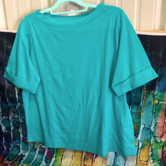 Appleseed's Tops Appleseeds Petites Pxl Teal Blue Color Top Poshmark